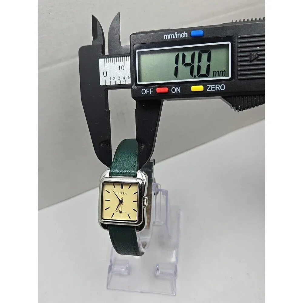 Furla Steel Collection Country Chic Square Watch Small Seconds Green New Battery